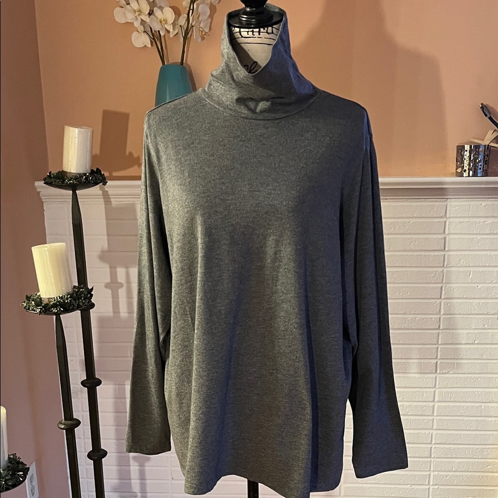 Lands' End Charcoal Shaped Knit Top